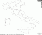 Mapa d'Itàlia, la República italiana. País formada per la península italiana, Sicília i Sardenya, illes en el mar Mediterrani. Té fronteres amb França, Suïssa, Àustria i Eslovènia