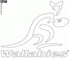 Logo de l'equip nacional de rugbi d'Austràlia, els wallabies. Emblema, el Ualabi
