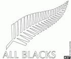 Logo de l'equip nacional de rugbi de Nova Zelanda, All Blacks. Emblema, la falguera de plata