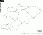Mapa del Kirguizistan, la República del Kirguizistan. Capital: Bishkek. País muntanyós d'Àsia central