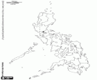 Mapa de la República de Filipines. Capital: Manila. País de 7.107 illes en l'oceà Pacífic, al sud-est d'Àsia