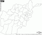 Mapa de la República Islàmica de l'Afganistan. Capital: Kabul. País d'Àsia Central sense sortida al mar