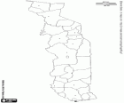 Mapa de Togo, el togolès República. Capital: Lomé. País a l'Àfrica subsahariana amb costes al golf de Guinea