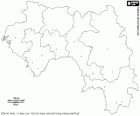 Mapa de la República de Guinea. Capital: Conakry. País a l'oest d'Àfrica amb costa a l'oceà Atlàntic