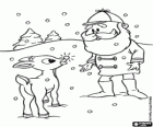 Santa Claus amb Rudolph, el petit ren amb el nas vermell