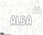 Alba. Nom que prové del llatí i significa Alba, la primera llum del dia