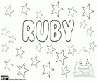 Ruby, nom d'origen llatí. Es tracta del nom de les pedres precioses, el robí