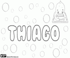 Thiago, variant del nom d'origen hebreu Ya'akov, Jacob. Thiago, variant de Tiago