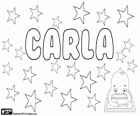 Carla, nom d'origen germànic. Forma femenina de Carles