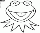 La cara de la granota Gustavo. La màscara de la granota Kermit