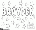 Brayden, nom d'origen gaèlic. Variant de Braden, el seu significat és descendent de Bradán