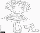 La nina Lalaloopsy Jewel Sparkles amb la seva mascota, un gat persa