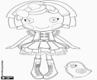 La nina Lalaloopsy Dot Starlight amb la seva mascota, un ocell