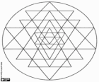 Mandala Yantra fet amb una seqüència de triangles