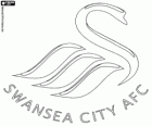 Emblema de Swansea City A.F.C.. Club de Futbol gal·lès, el sobrenom és els cignes, The Swans