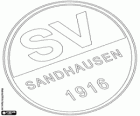Insígnia de SV Sandhausen 1916. Club de futbol de Sandhausen, Baden-Württemberg