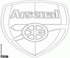 Escut de l'Arsenal F.C.. Club de futbol amb seu a Holloway, Londres. Tenen el renom dels artillers, The Gunners