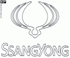 Logo de SsangYong, marca d'automòbils, Corea del Sud