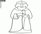 El rei Baltasar amb el seu regal pel nen Jesús