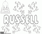 Russell, nom anglès per a nens. Prové de l'anglès cognoms Russell. Cognom d'origen francès que significa el petit home pèl-roig