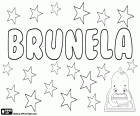 Brunela, variant de Brunella. Diminutiu de Bruna, femení de Bruno
