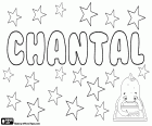 Chantal, dona nom d'origen francès. Ve de la Cantal occità, el seu significat és pedra. També associada amb la paraula francesa Chant que significa cant