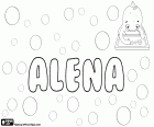 Alena, nom en alemany, rus i llengües eslaves. Alenka, variant de Alena. Alena també és la forma curta dels noms com Magdalena