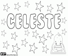 Celeste, nom de noia en anglès i francès. En francès també s'utilitza com a nom masculí. Celeste, derivat del llatí Caelestis, el seu significat és celestial