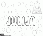 Julija, nom femení de origen llatí. Julija, nom derivat del llatí Iulia en diverses llengües eslaves. També correspon a la transliteració del nom en rus, ucraïnès, serbi i búlgar