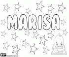 Marisa, nom per a noia amb orígens diferents. Marisa, nom en anglès, espanyol, portuguès i italià. Marisa i Marissa, nom d'origen llatí derivat Maris que significa "del mar". Marisa també s'utilitza com a variants de noms compostos com María Isabel i Maria Luisa