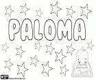 Paloma, nom femení en castellà. Paloma, nom derivat de la paraula llatina palumba. El seu significat és el nom d'un ocell, el colom