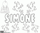 Simone, nom de nena en diversos idiomes, variant de Simona. Simone, nom masculí en italià. Simone, nom derivat de l'hebreu Sim'on