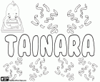 Tainara, variant de Taynara, Tainarah i Thaynara. Tainara, nom amb un origen indígena brasilera, derivat de Tainá, el seu significat és estrella