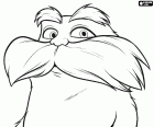 La cara del protagonista principal, Lorax amb les seves inconfundibles celles i bigoti