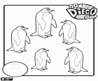 Diego i els seus amics els pingüins volen ajudar a aprendre el número cinc