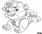 El gos responsable de la construcció és un bulldog anomenat Rubble. PAW Patrol