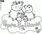 El logotip del Peppa Pig World, un parc d'atraccions dedicada als personatges de Peppa la porqueta a Paultons Park, New Forest, Hampshire, Regne Unit