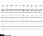 Escriure la lletra Y i la vocal U, la síl·laba YU per practicar la cal·ligrafia