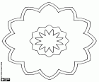 Per decorar un mandala com una flor en forma d'estrella