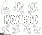 Konrad, nom masculí d'origen germànic. Konrad, nom de noi en alemany, polonès, suec, noruec, danès i eslovè. Konrád, nom txec, eslovac i hongarès