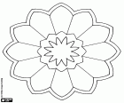 Un mandala amb una geometria similar a una flor de Lotus amb dotze pètals