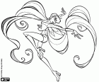 Una imatge espectacular per pintar de Stella, una de les fades Winx Club. Stella és la fada del sol brillant