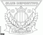Logo del Club Deportivo Leganés. Club de futbol fundat l'any 1928, amb seu a Leganés, ciutat a prop de Madrid i per primera vegada en la seva història jugarà a la Primera División en la temporada 2016-2017