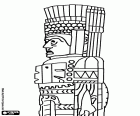 Detall d'una columna que representa un guerrer tolteca de Tula. Tula o Tollan-Xicocotitlan va ser la capital de l'estat tolteca