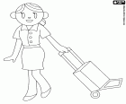 Una assistent de vol arribant a la porta d'embarcament amb una maleta