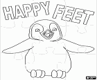 Trencaclosques amb el pingüí emperador, el protagonista de Happy Feet, Trencant el gel