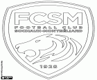 Insígnia de Football Club Sochaux-Montbéliard, FC Souchaux, FCSM, club de futbol de Sochaux i Montbéliard, ciutats de la regió de Franche-Comté a l'est de França