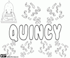 Quincy, nom utilitzat en anglès per a noi i noia, nom que prové del cognom Quincy, variant de Quincey