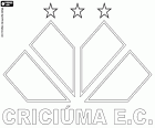 Escut de Criciuma l'Esporte Clube, club de futbol de Criciuma, ciutat de l'estat de Santa Catarina a la regió sud del Brasil