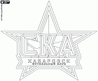 Emblema del FK SKA-Khabarovsk, club de futbol amb seu a Khabarovsk, la segona ciutat més gran, després de Vladivostok, a l'extrem orient rus, capital de l'Oblast de Khabàrovsk i Districte Federal de l'Extrem Orient